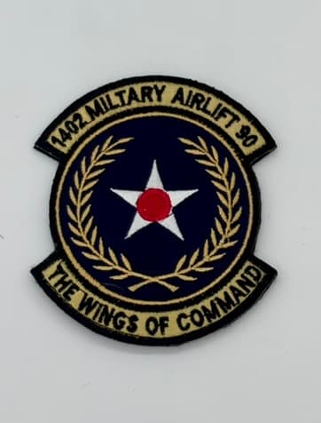 1402d Military Airlift Squadron Patch, 4 in, Hook and Loop