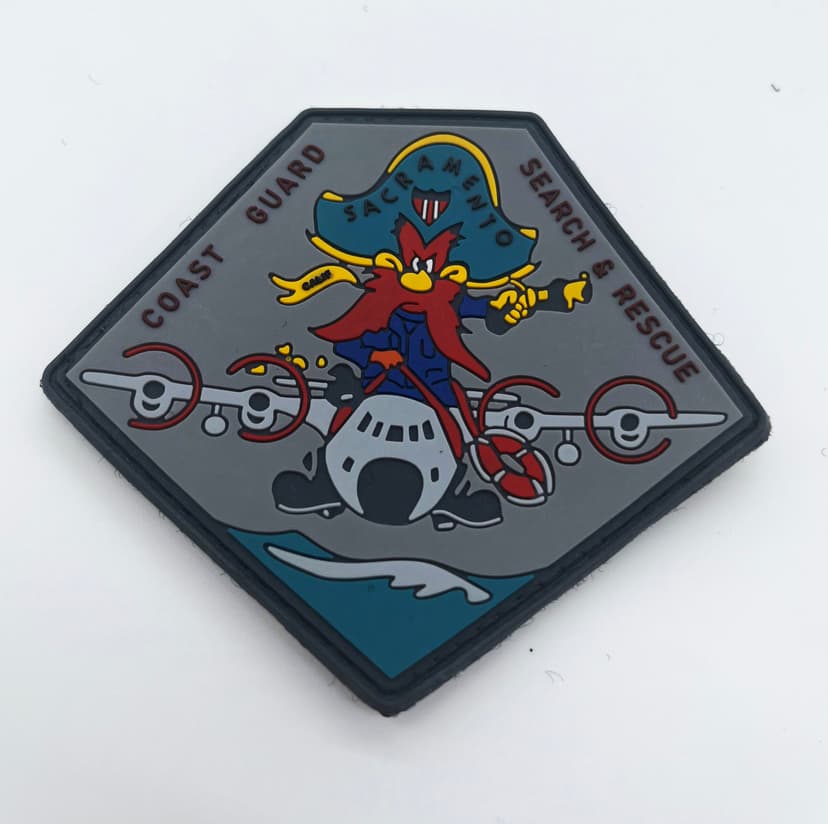 Coast Guard Search and Rescue, Sacramento, CA PVC Patch, 4 inch, Hook and Loop