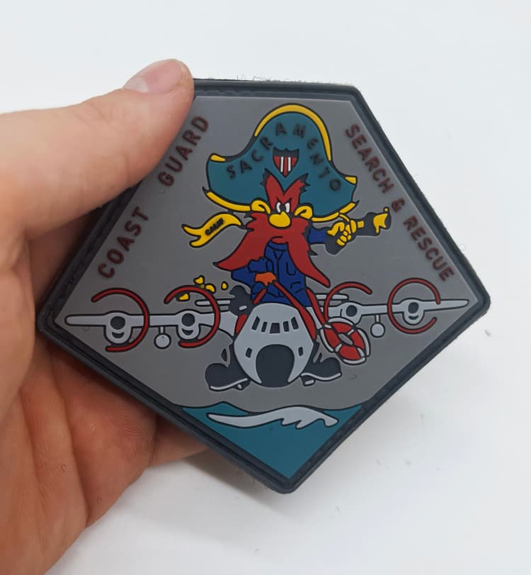 Coast Guard Search and Rescue, Sacramento, CA PVC Patch, 4 inch, Hook and Loop