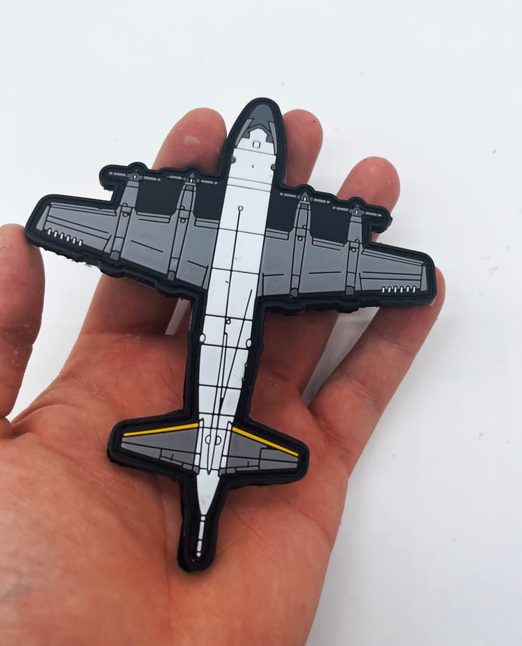 Lockheed Martin® P-3 Orion ™ Silhouette Patch, 5 inches with Hook and Loop