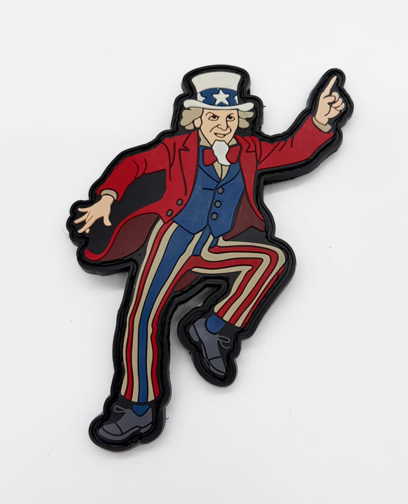 Dancing Uncle Sam Patch, 5 inch, PVC with Hook and Loop
