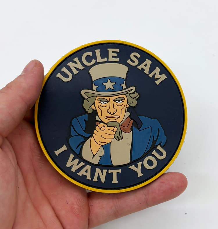 Uncle Sam, I Want You, PVC Patch, 3.5 inch, Hook and Loop
