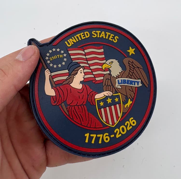 250th Anniversary of the United States with Lady Liberty, Eagle and Betsy Ross Flag Patch
