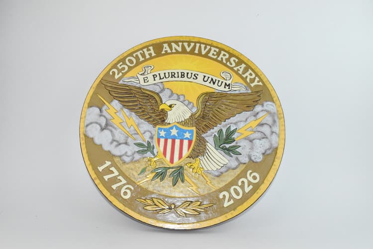 250th Anniversary of the United States Plaque, (V2), 14"