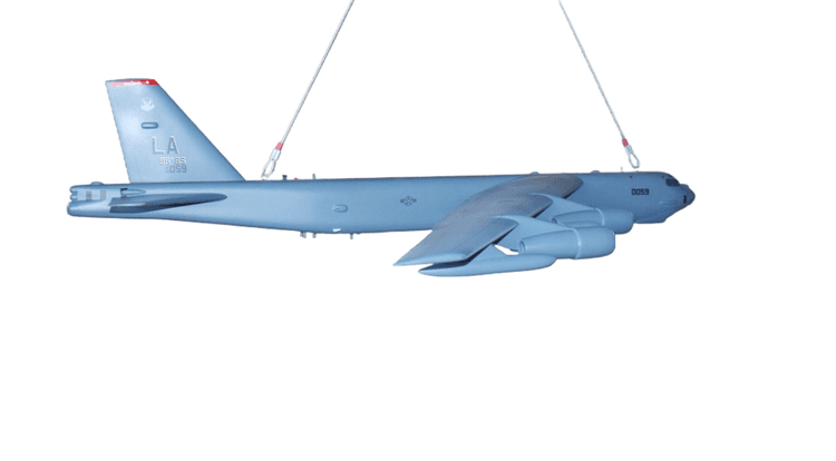 96th Bomb Squadron Red Devils B-52H Model, 4 ft Length with Detachable Wings
