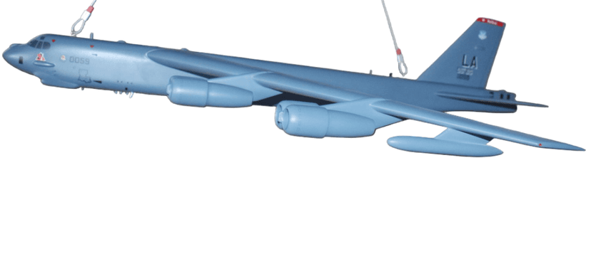 96th Bomb Squadron Red Devils B-52H Model, 4 ft Length with Detachable Wings