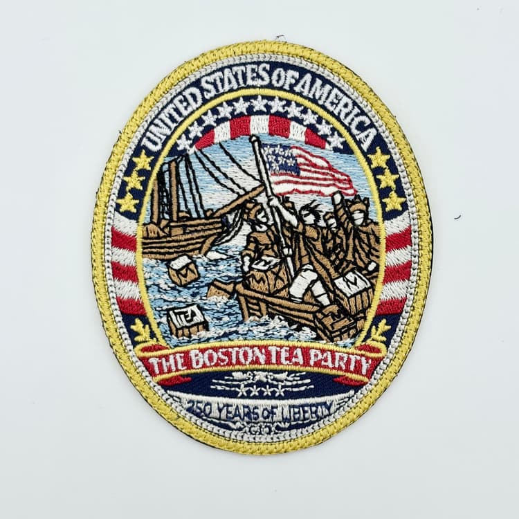 Boston Tea Party Patch –Embroidered, Iron On, 3.5 inch