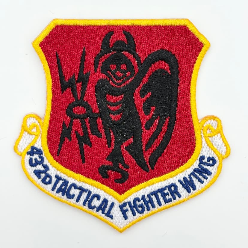 432d Tactical Fighter Wing (432 TFW) Patch, 3in, Iron-on/Sew On