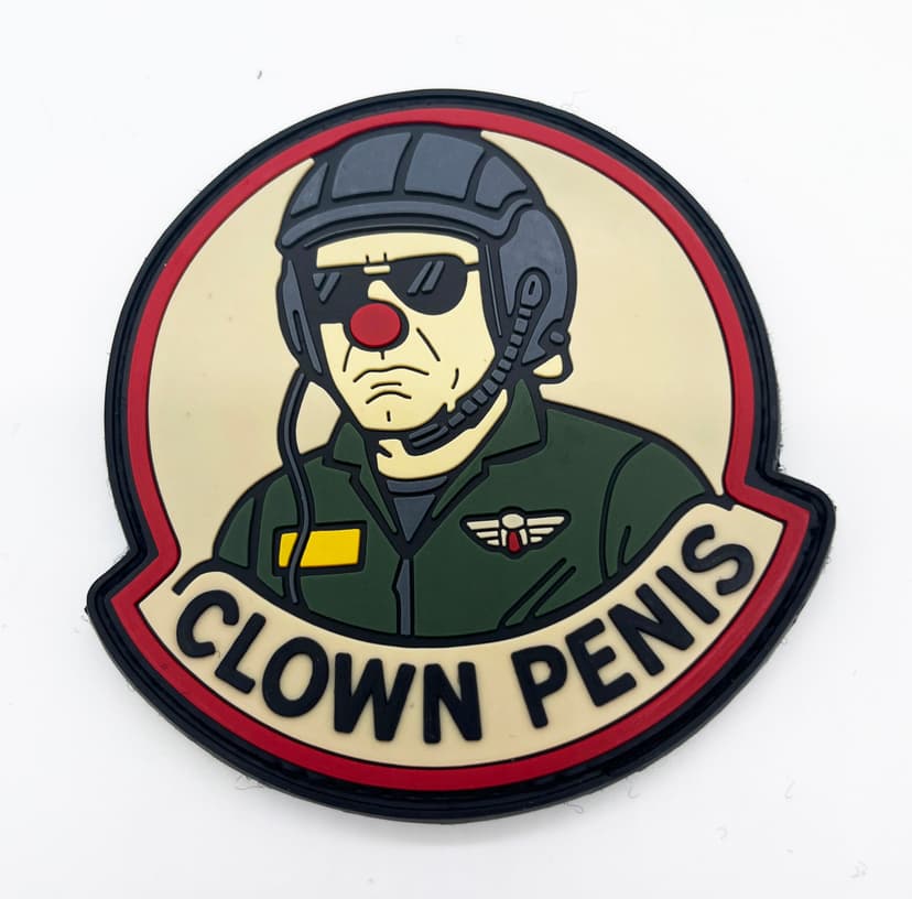 Callsign Clown Pen!s, Dangerous and Unafraid, 3.5 inch PVC Patch, Hook and Loop Backing