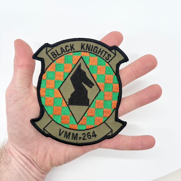 VMM-264 Black Knights (Green) Patch – Embroidered, 5 Inch, Iron On