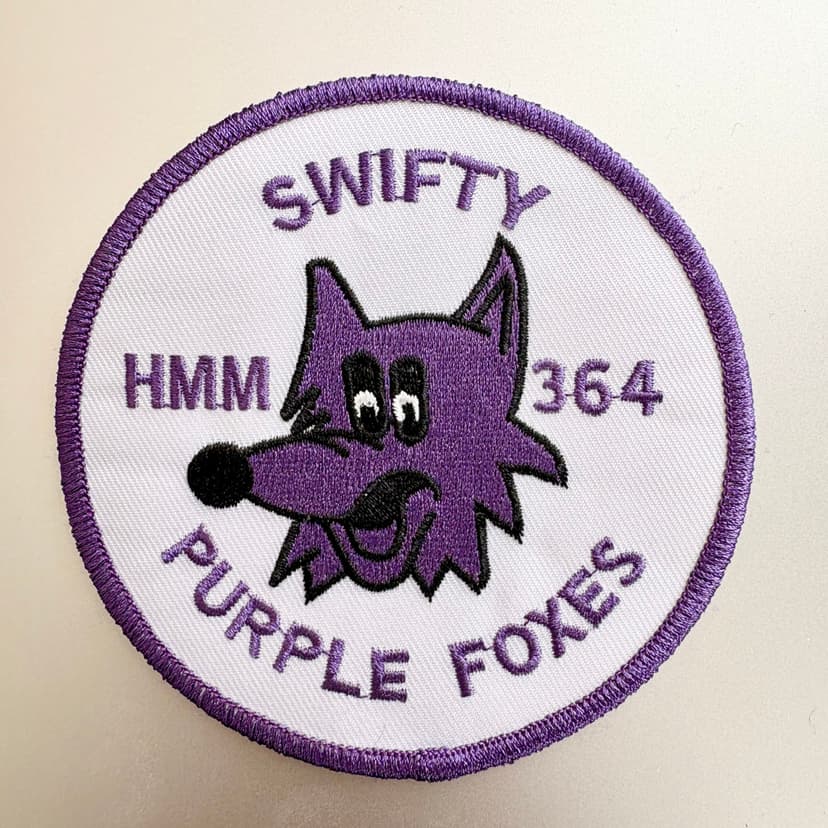 HMM-364 Purple Foxes "Swifty" Patch – Embroidered, Iron On