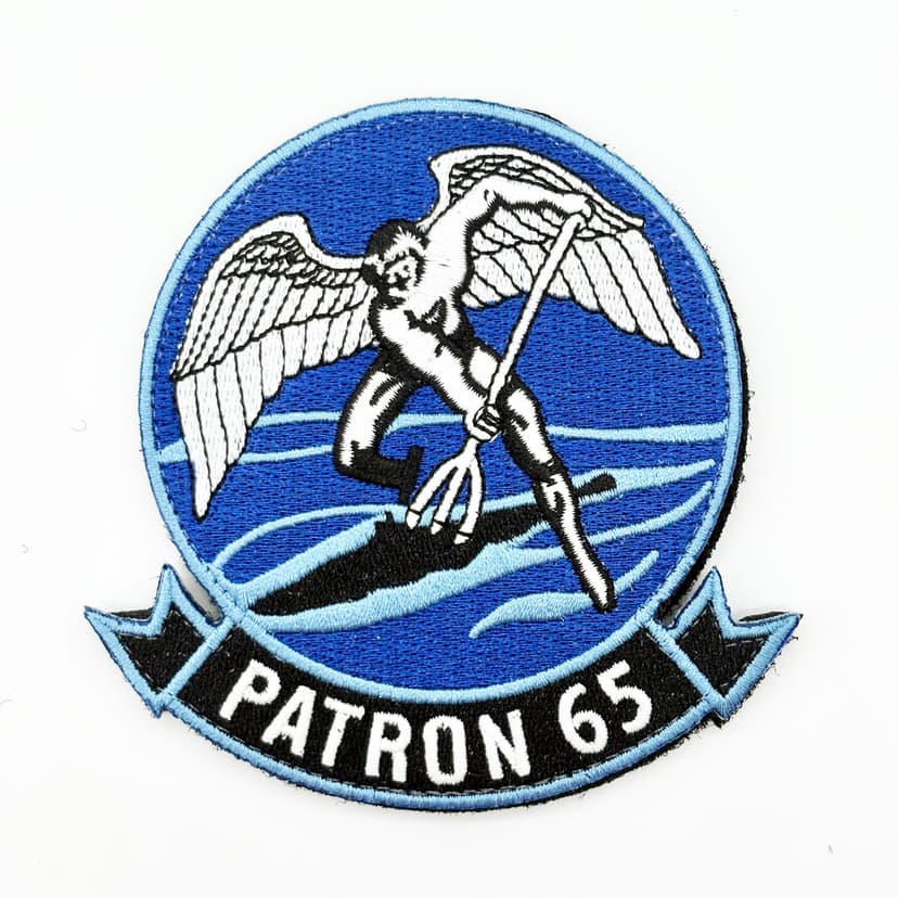 VP-65 Tridents Squadron Patch – Embroidered, Hook and Loop, 4 Inch