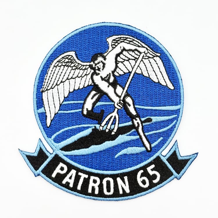 VP-65 Tridents Squadron Patch – Embroidered, Hook and Loop, 4 Inch