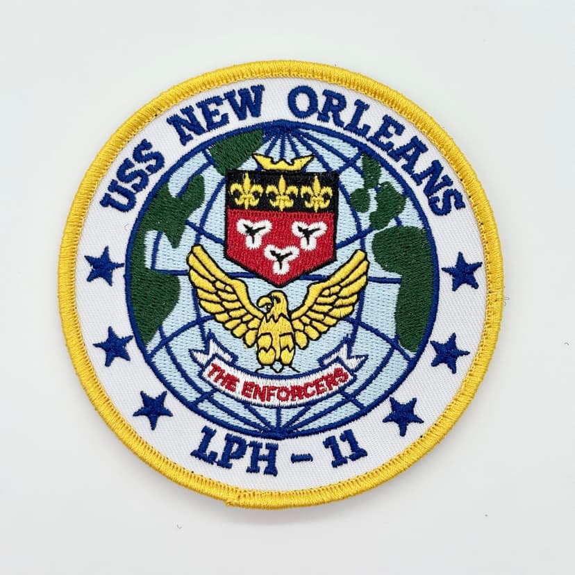 USS New Orleans LPH-11 Patch –Embroidered, Hook and Loop, 4 Inch