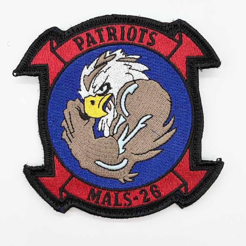 MALS-26 Patriots Patch – Embroidered, Hook and Loop, 4 Inch