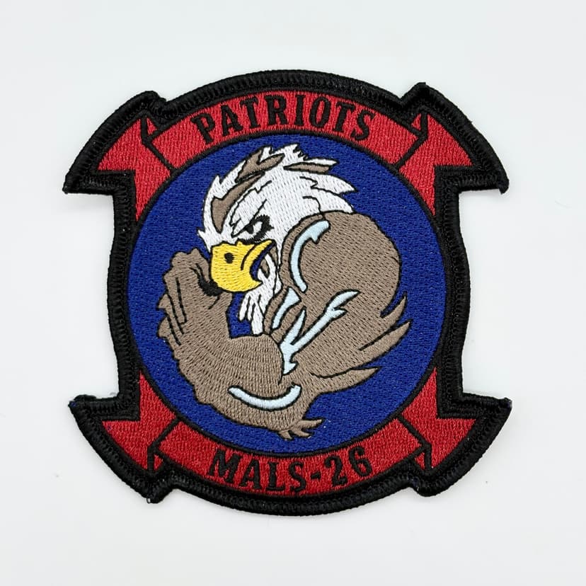 MALS-26 Patriots Patch – Embroidered, Iron on, 4 Inch