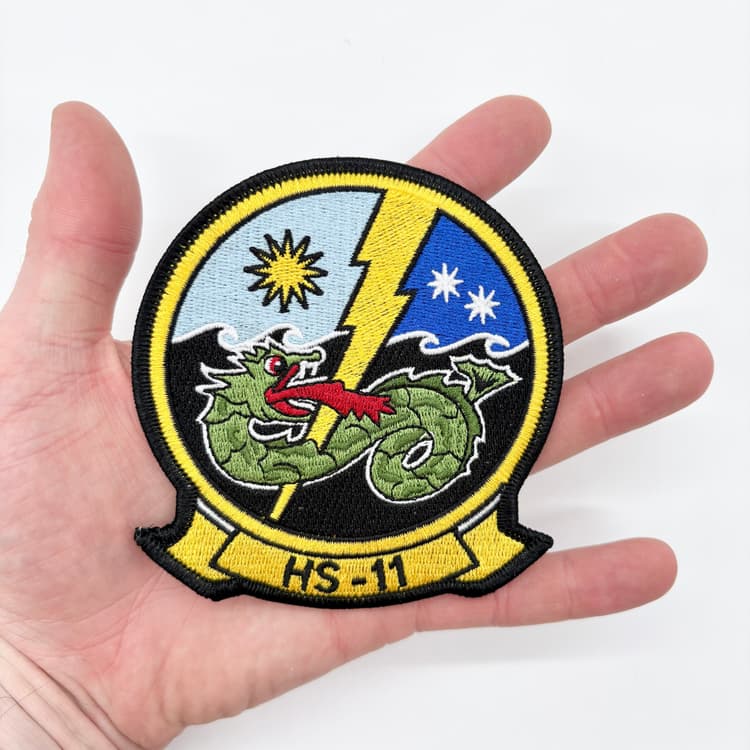 HS-11 Dragonslayers Squadron Patch – Iron-On/Sew On, 4in