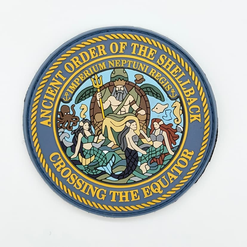 Ancient Order of the Shellback PVC Patch, 3.5 inch, Hook and Loop