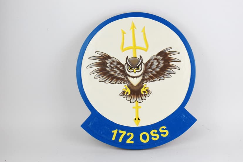 172 OSS Plaque, 14" Mahogany