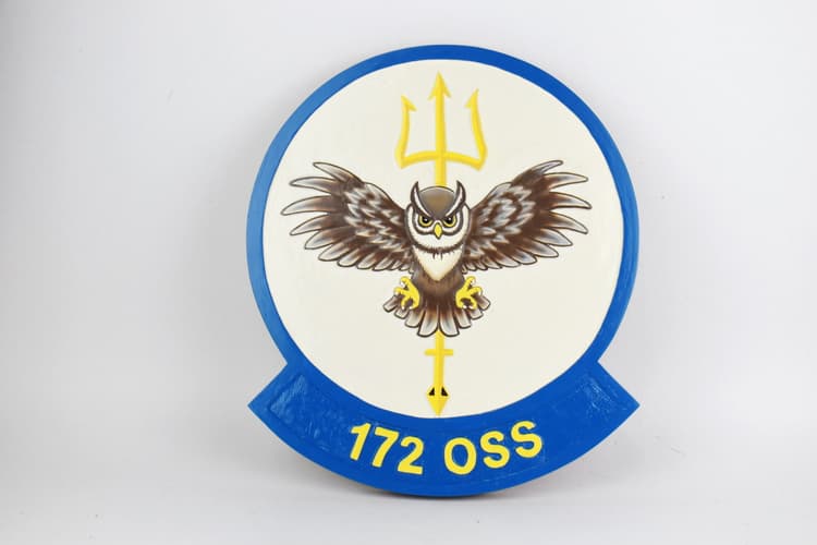 172 OSS Plaque, 14" Mahogany
