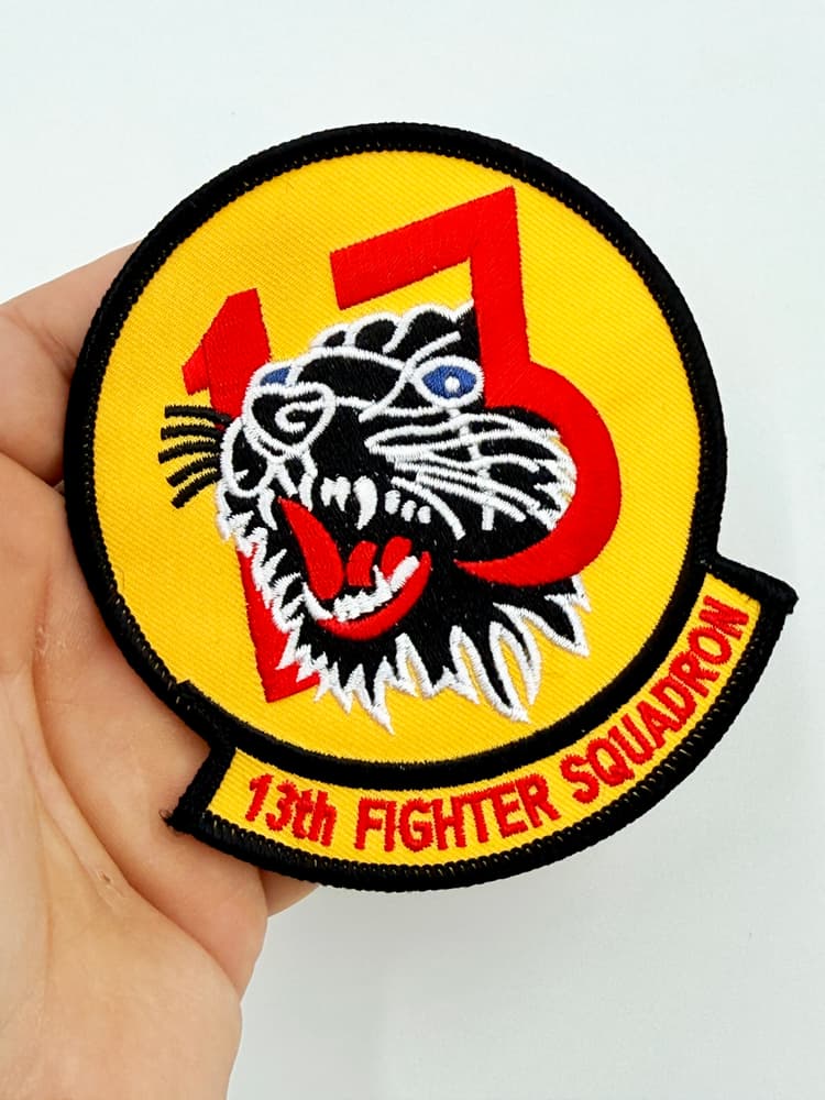13th Fighter Squadron Patch – With Hook and Loop, Embroidered, 4 in