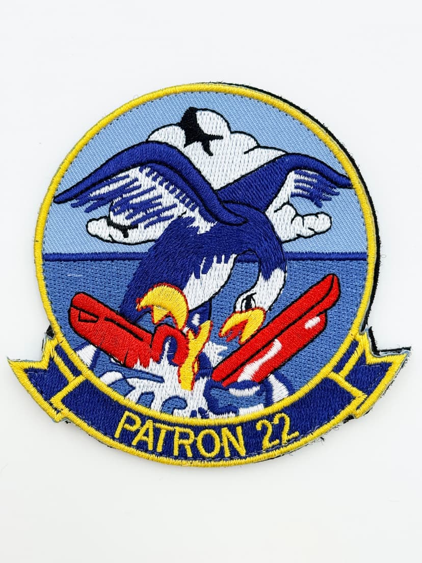 VP-22 Blue Geese Squadron Patch – With Hook and Loop, Embroidered, 4 Inch