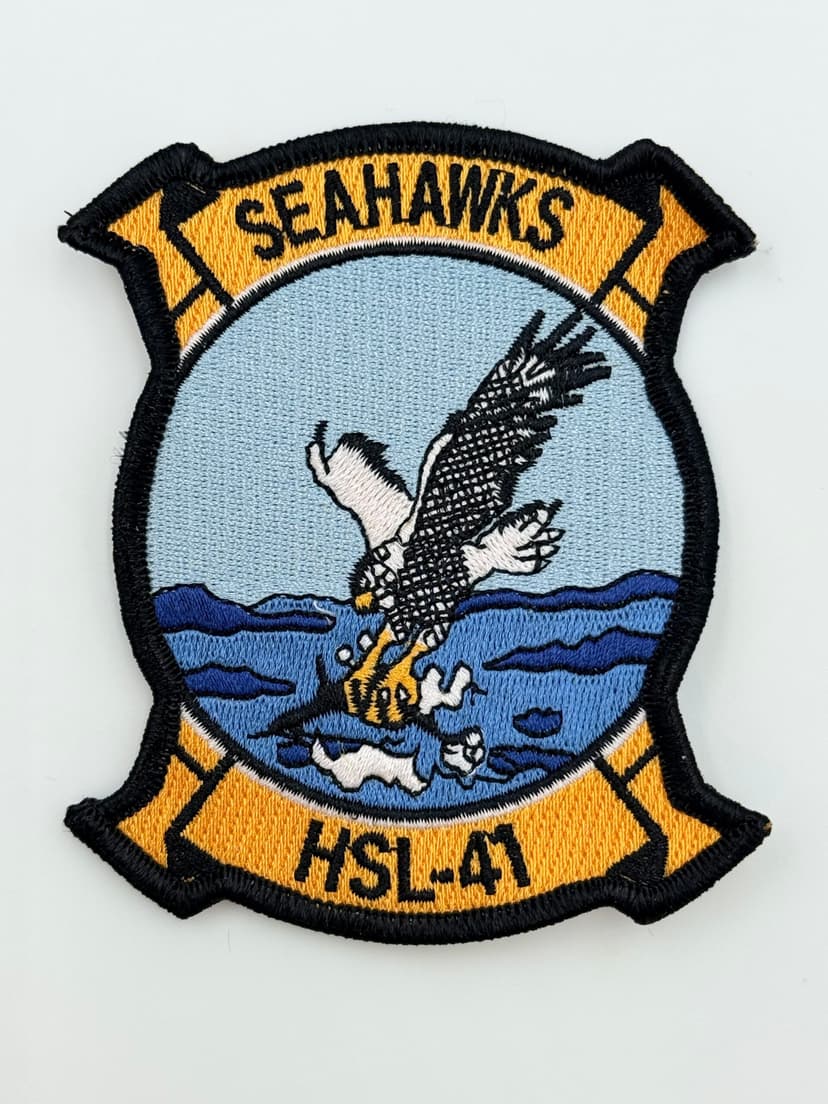 HSL-41 Seahawks Patch –With Hook and Loop, Embroidered, 4 Inch
