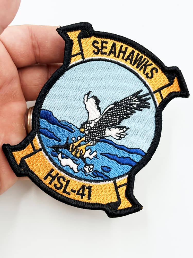 HSL-41 Seahawks Patch –With Hook and Loop, Embroidered, 4 Inch