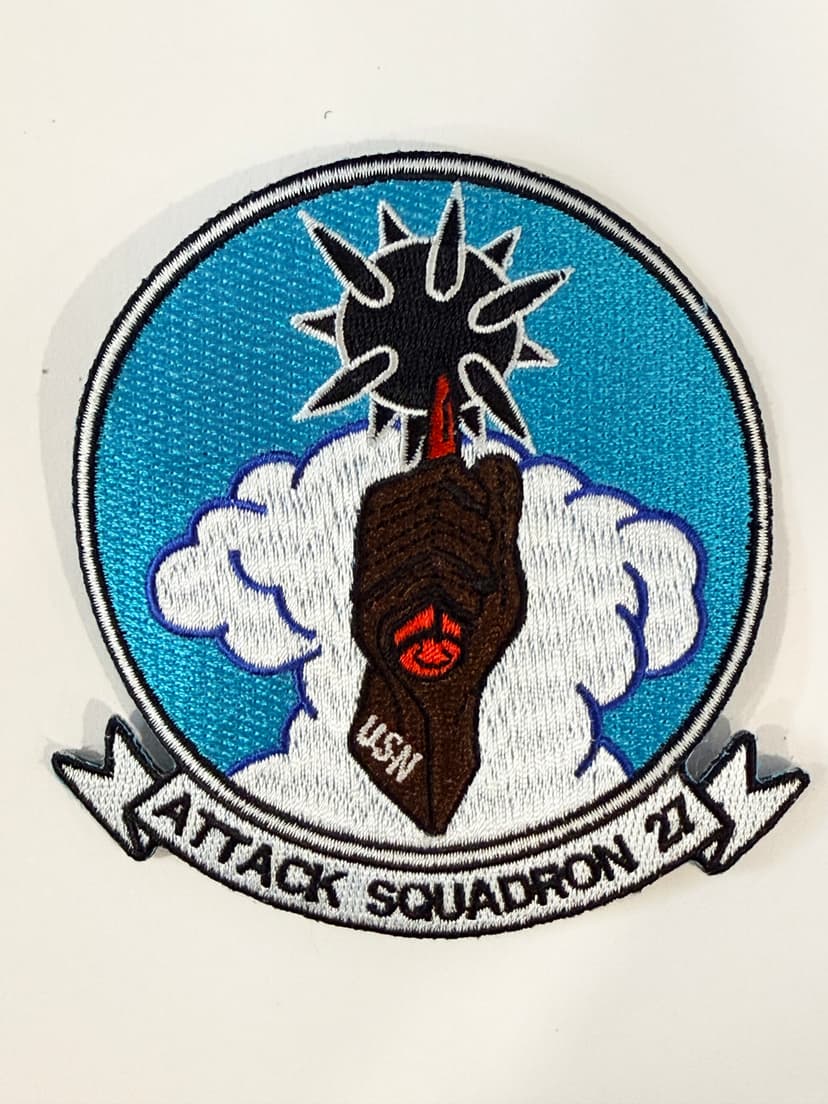 VA-27 Royal Maces Squadron Patch – With Hook and Loop, Embroidered, 4"