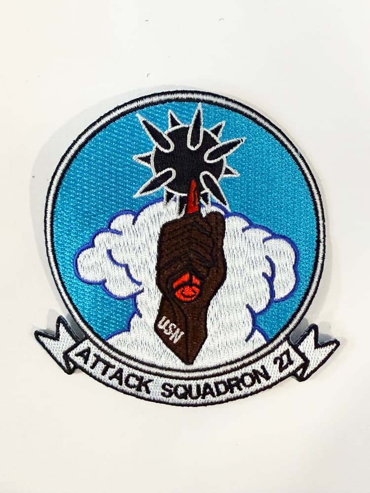 VA-27 Royal Maces Squadron Patch – With Hook and Loop, Embroidered, 4"