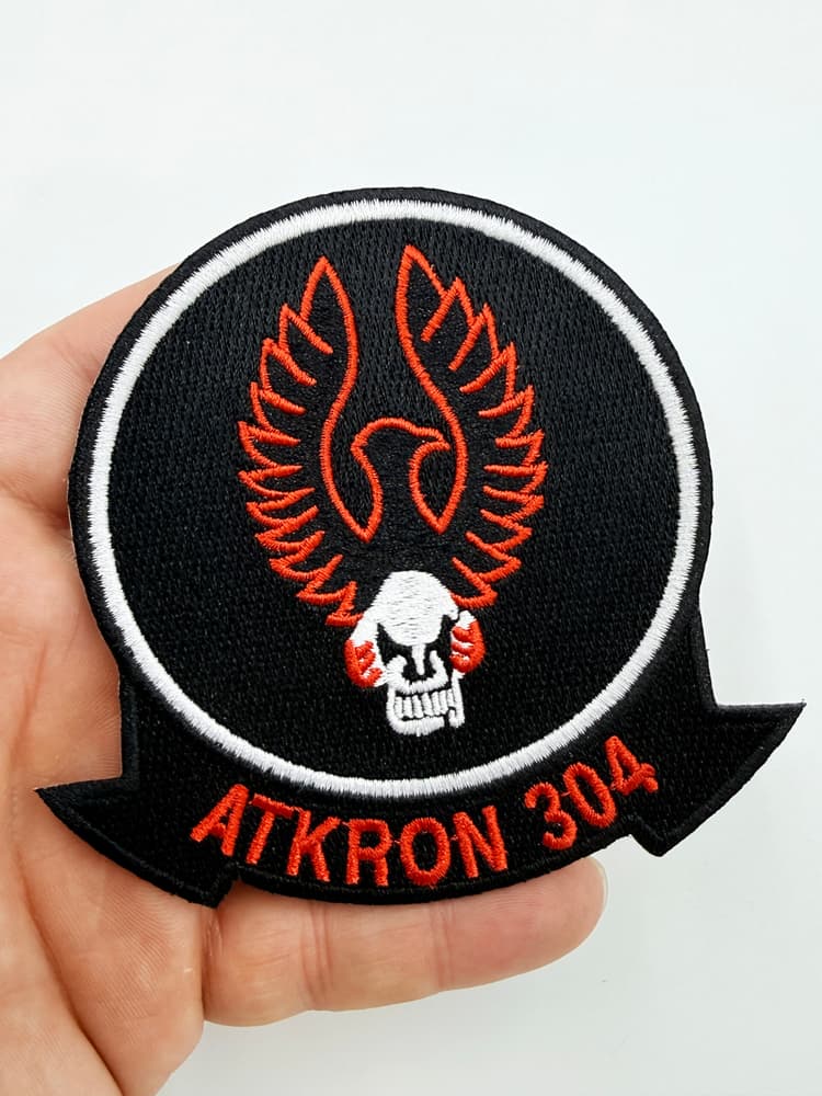 VA-304 Firebirds Squadron Patch – 4-Inch Premium Embroidered Navy Aviation Insignia – Tactical Hook and Loop Fastener Backing – US Navy Reserve Attack Squadron NAS Alameda Vet Gift & A-7 Corsair II Aviation Memorabilia