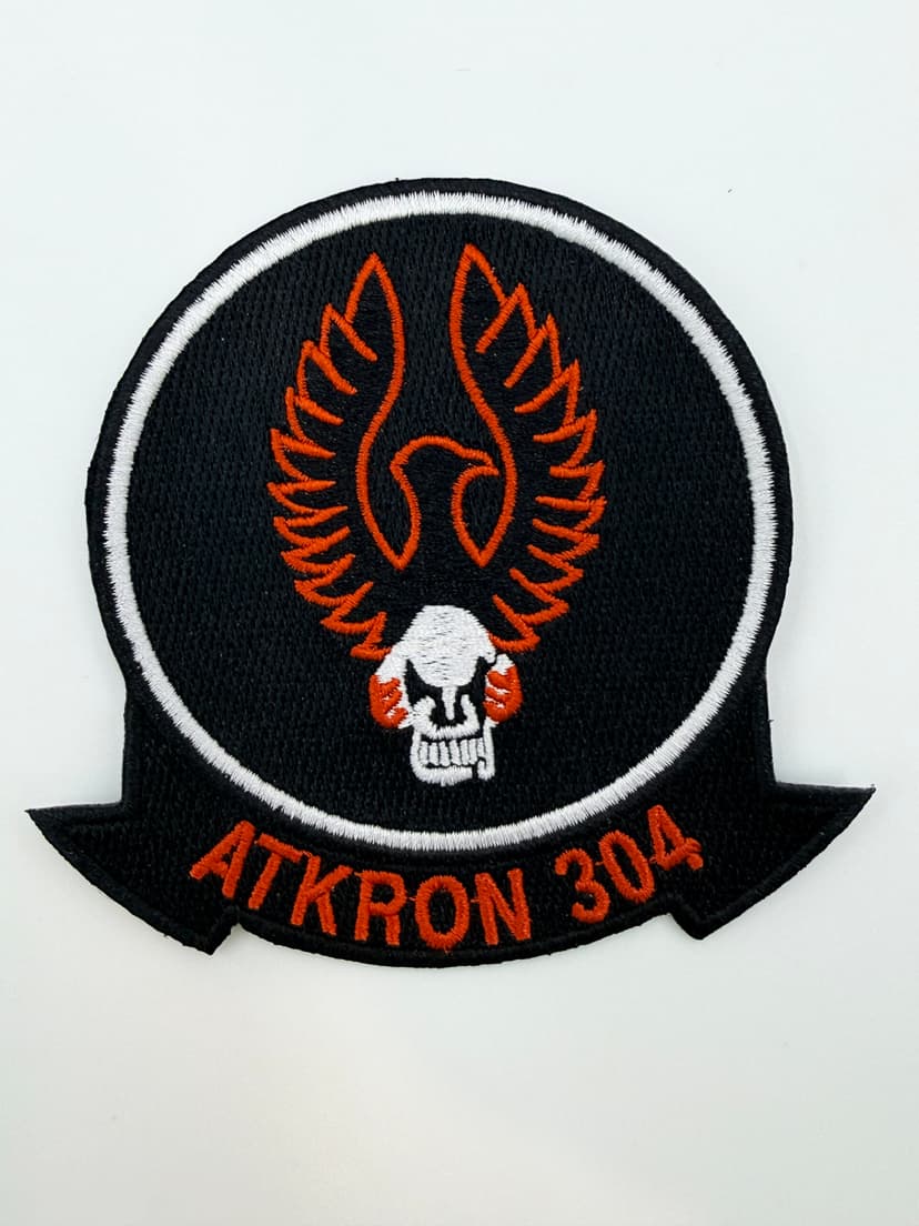 VA-304 Firebirds Squadron Patch – 4-Inch Premium Embroidered Navy Aviation Insignia – Tactical Hook and Loop Fastener Backing – US Navy Reserve Attack Squadron NAS Alameda Vet Gift & A-7 Corsair II Aviation Memorabilia