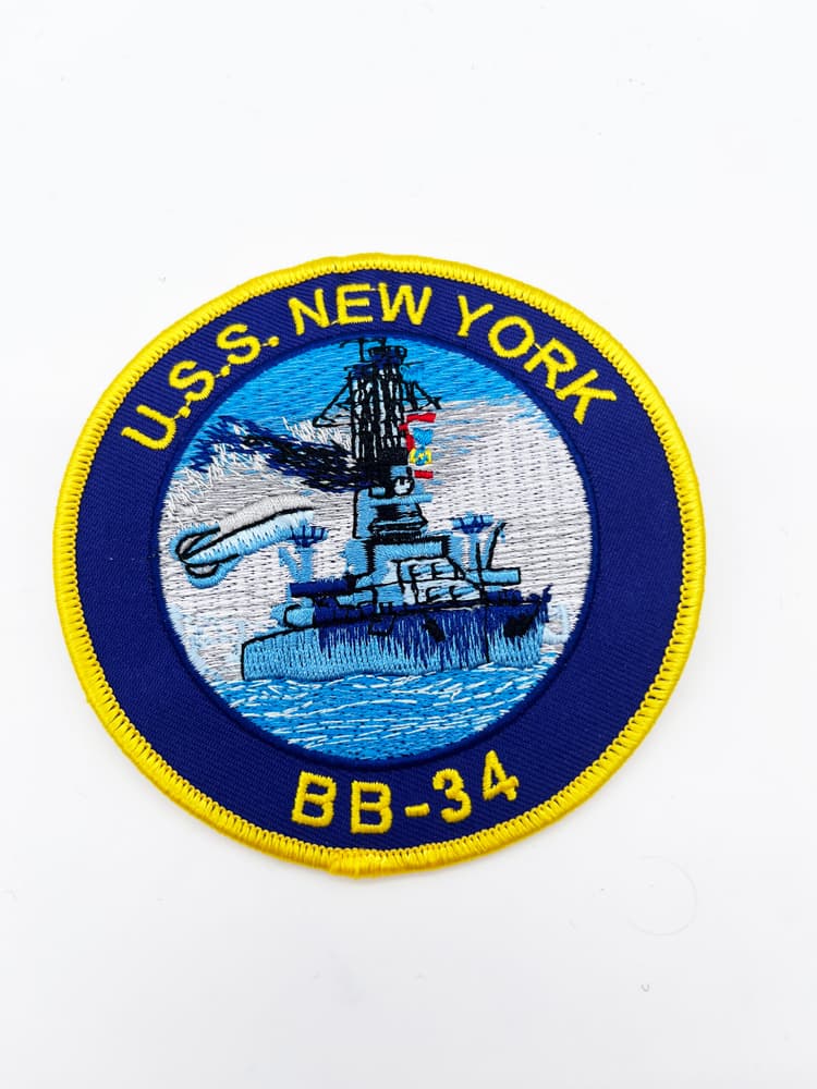 USS New York, BB-34, New York Class, Battleship Patch, WWII Navy Patch
