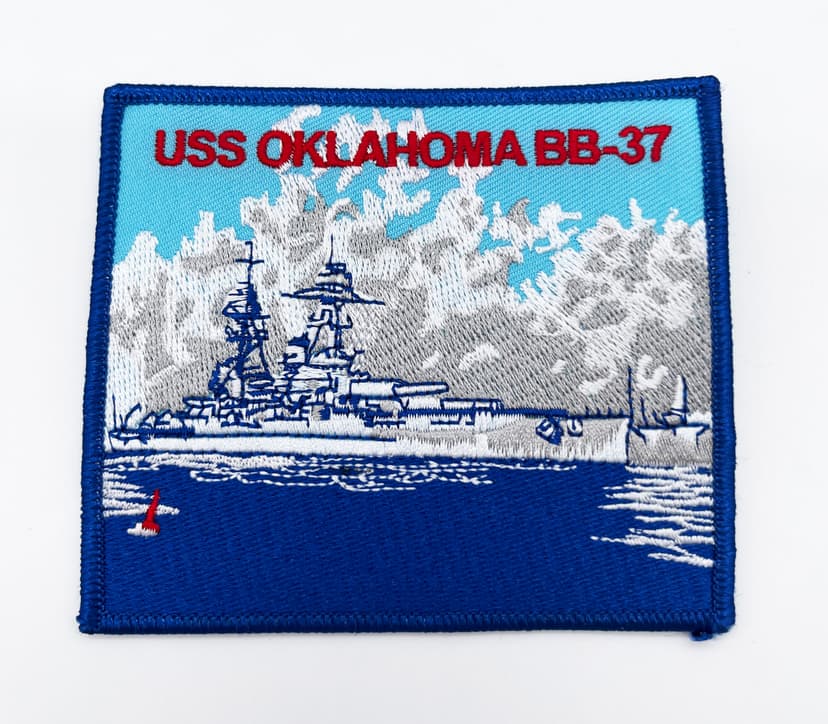 USS Oklahoma patch BB-37 insignia Nevada class battleship US Navy battleship sew