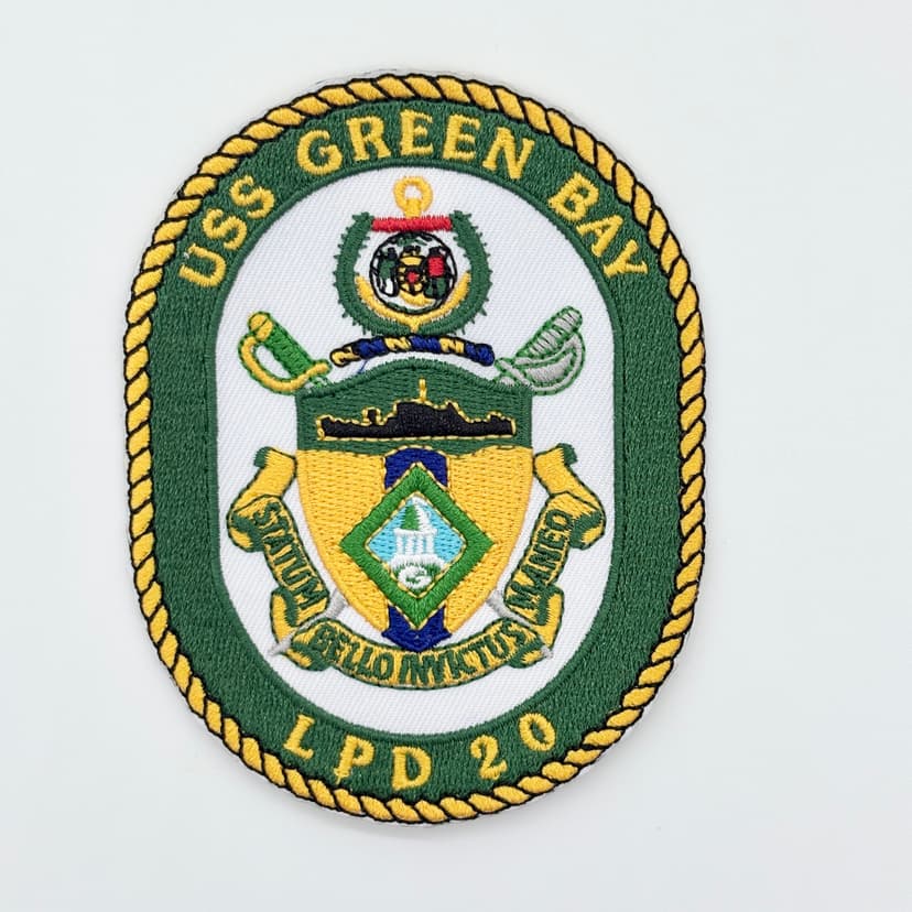 USS Green Bay LPD-20 Patch – Iron On, 4 in
