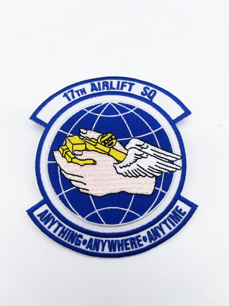 17th Airlift Squadron "Lizards" Patch, 4" Circular Embroidered Sew-On Emblem, USAF C-17 Globemaster III Joint Base Charleston Heritage Insignia