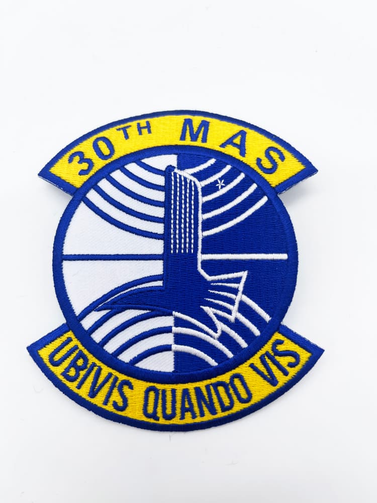 30th Military Airlift Squadron (MAS) Ubivis Quando Vis Patch, 4.5 Circular Embroidered Sew-On Emblem, USAF C-141 Starlifter McGuire AFB Heritage Insignia