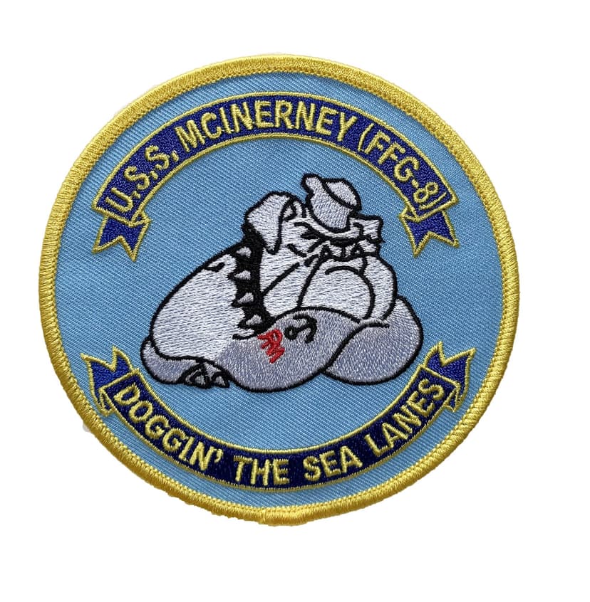 USS McInerney FFG-8 (Doggin The Sea Lanes) Patch – Sew On