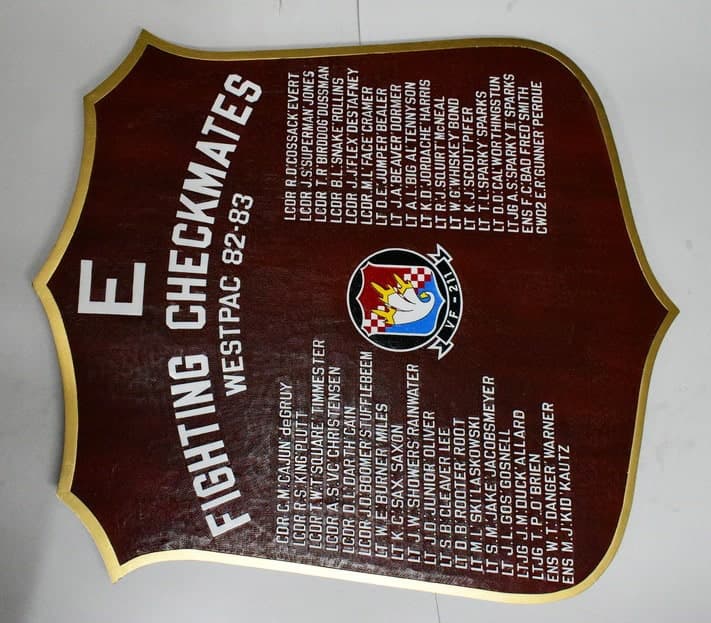 VF-211 Fighting Checkmates West Pac 82-83 Plaque
