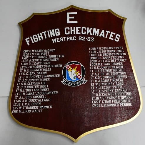 VF-211 Fighting Checkmates West Pac 82-83 Plaque