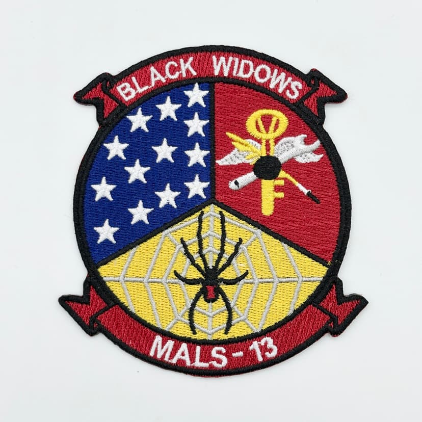 MALS 13 Black Widows Patch – Embroidered, Iron on, 4 Inch