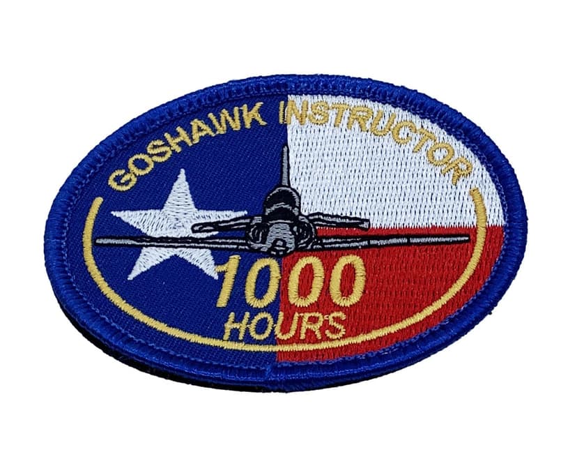 T-45 Goshawk 1000 Hours Instructor Patch – With Hook and Loop