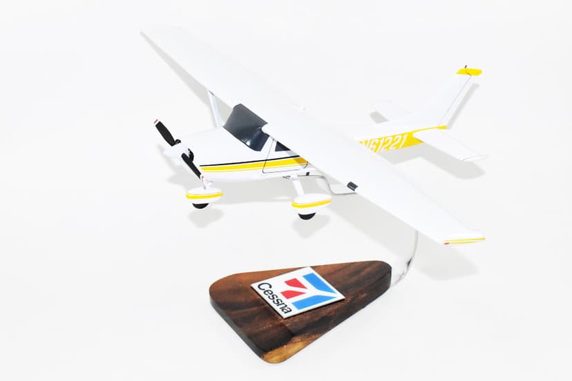 Cessna 150, Yellow, 18 in Mahogany Scale Model