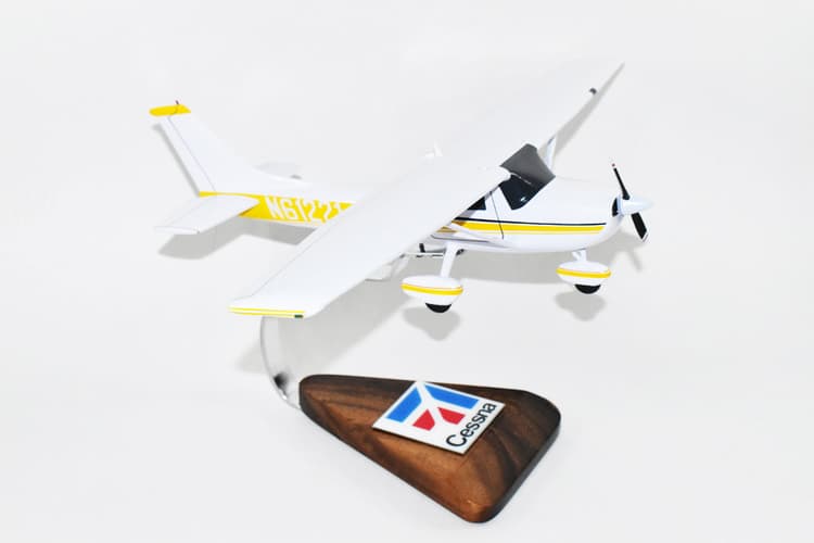 Cessna 150, Yellow, 18 in Mahogany Scale Model