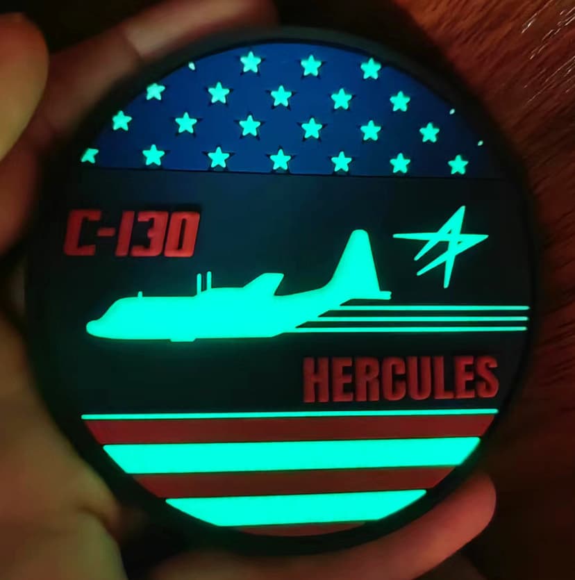Lockheed Martin C-130 Hercules Flag GITD PVC Patch