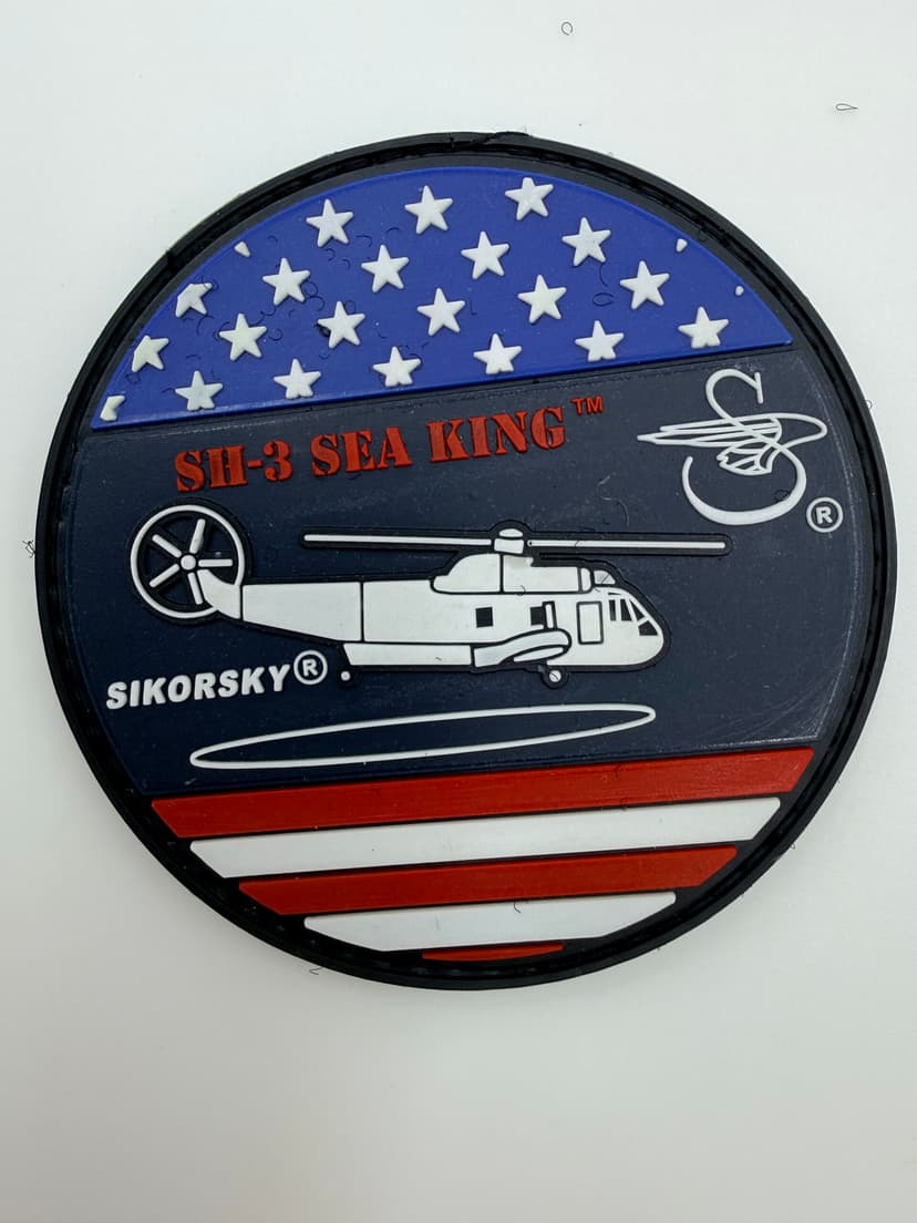 Sikorsky® SH-3 SEA KING™ Flag Shoulder Patch, PVC, Glow In Dark, 3", Officially Licensed