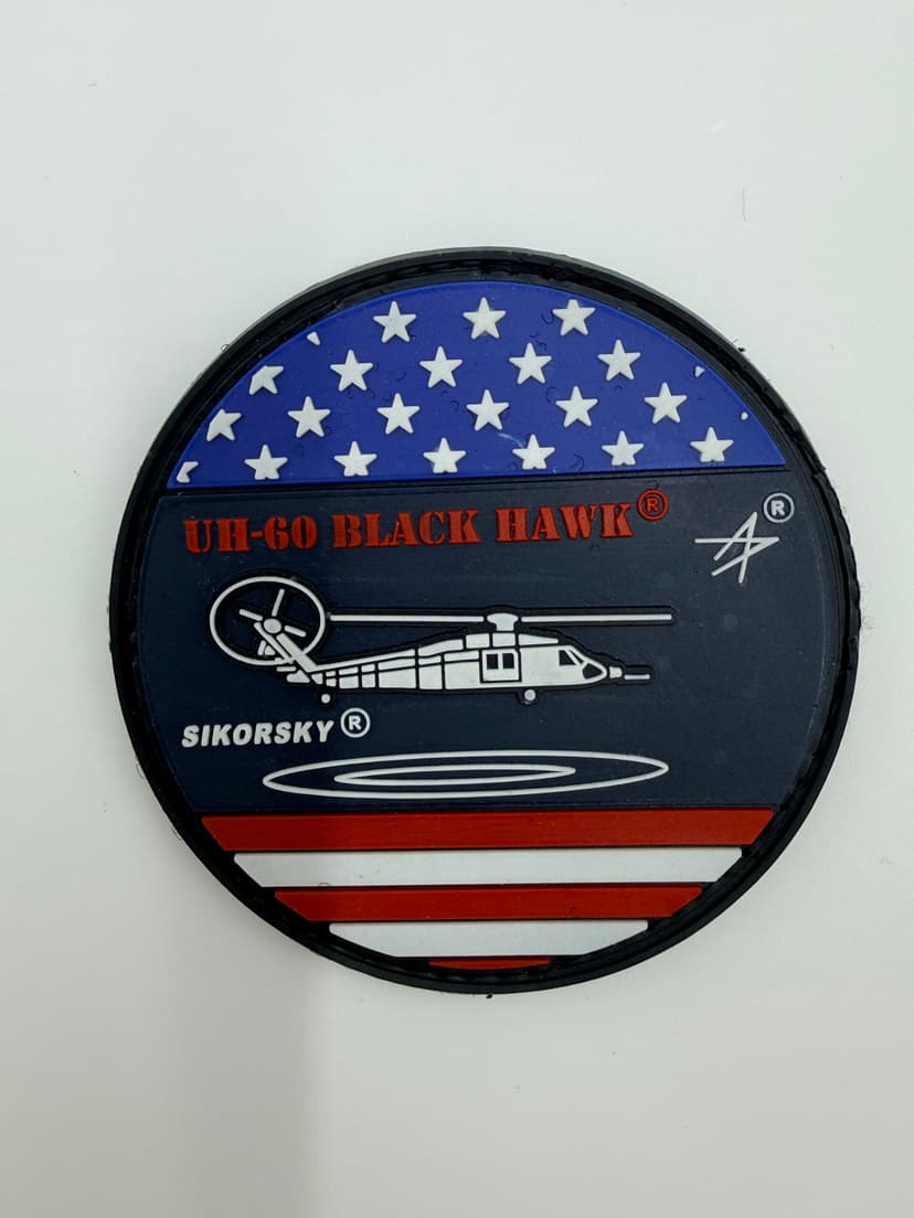 Sikorsky® UH-60 Black Hawk® Flag Shoulder Patch, PVC, Glow In Dark, 3", Officially Licensed