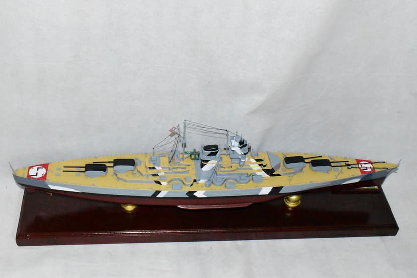 Bismark, WWII German Battleship, 36 inch Mahogany Model