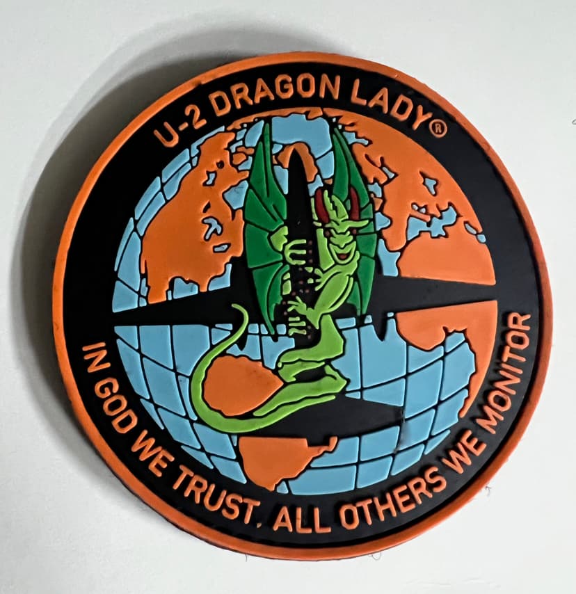 Lockheed Martin® U-2 Dragon Lady® PVC Patch, Glow In Dark, 3″with Hook and Loop