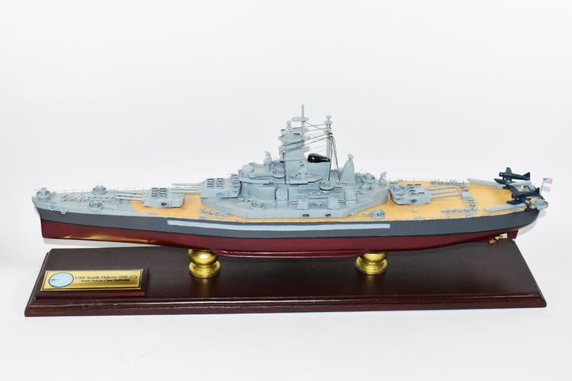 USS South Dakota BB-57 South Dakota Class Battleship, 24-inch Mahogany Model